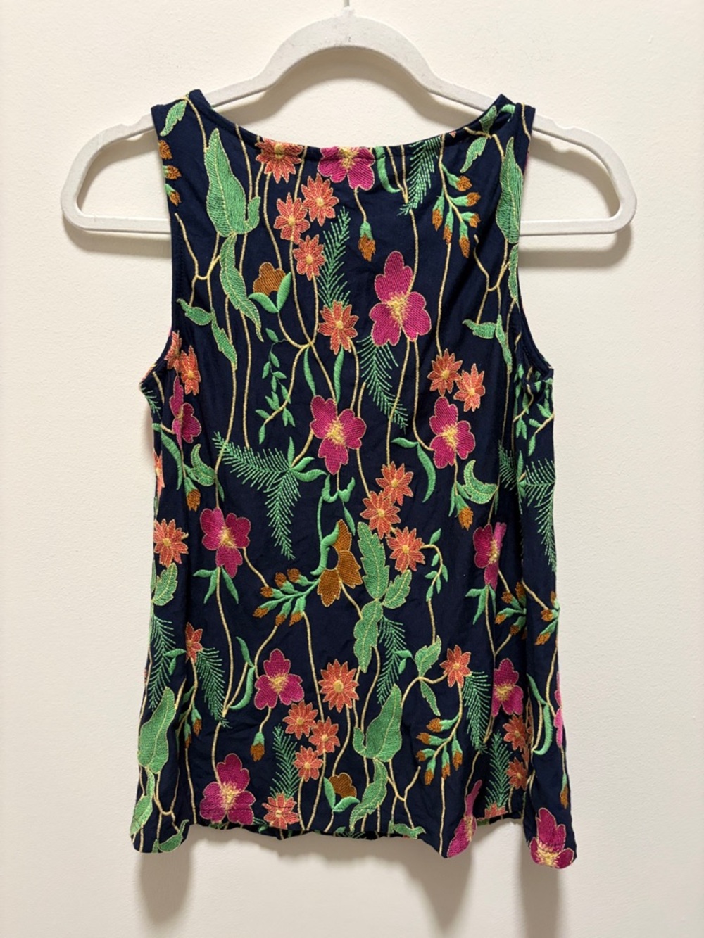Anthropologie Meadow Rue Cartagena Navy Floral Tank Top XS - Picture 4 of 4